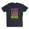 OneUp Components Logo T Shirt Midnight Blue Work Less Ride More Fade